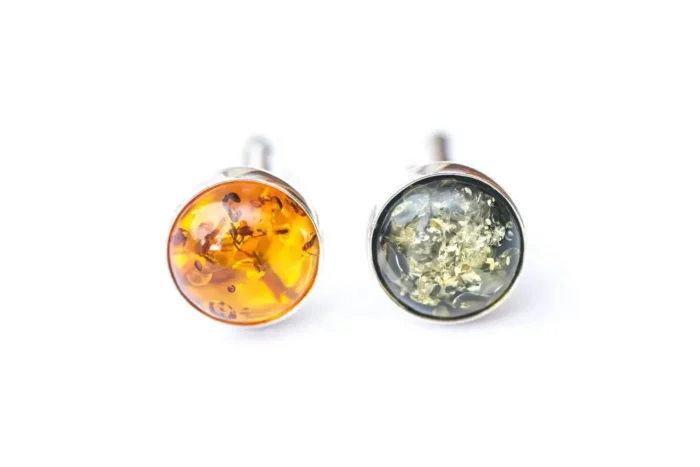 ESSENTIALS Amber Cufflinks - Elegant Men's Accessory in Cognac Amber - Classy & Sophisticated Look - Image 5