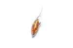 Dainty Sparkly Marquise Pendant - Authentic Baltic Amber & Sterling Silver Necklace - Image 6