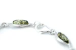 Shop Green Baltic Amber Link Bracelet - Handcrafted Sterling Silver Jewelry - Image 4