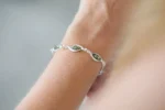 Shop Green Baltic Amber Link Bracelet - Handcrafted Sterling Silver Jewelry - Image 7