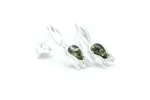 Green Amber Tulip Stud Earrings - Handcrafted Sterling Silver & Baltic Amber | Elegant Nature-Inspired Jewelry