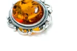 Oval Classic Framed Amber Brooch - Victorian Style, Baltic Amber & Sterling Silver - Image 3