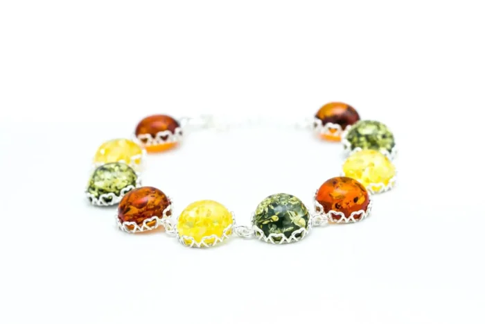 Shop Round Candy Amber Bracelet - Handcrafted Baltic Beauty Pieces - Image 1