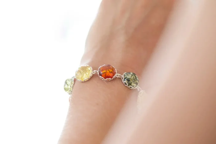 Shop Round Candy Amber Bracelet - Handcrafted Baltic Beauty Pieces - Image 4