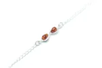 Infinity Charm Anklet Chain - Dainty Sterling Silver with Baltic Amber | Timeless Elegance