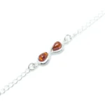 Infinity Charm Anklet Chain - Dainty Sterling Silver with Baltic Amber | Timeless Elegance