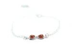 Infinity Charm Anklet Chain - Dainty Sterling Silver with Baltic Amber | Timeless Elegance - Image 3