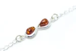 Infinity Charm Anklet Chain - Dainty Sterling Silver with Baltic Amber | Timeless Elegance - Image 4