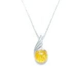 Citrus Amber Orb Pendant - Delicate Baltic Amber Necklace | Elegant & Unique Jewelry