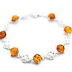 Lucky Clover Amber Bracelet - Authentic Baltic Amber & Sterling Silver | Lucky Charm Jewelry