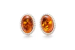 Amber Quintessence Stud Earrings - Timeless Baltic Amber & Sterling Silver Jewelry