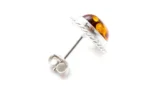 Amber Quintessence Stud Earrings - Timeless Baltic Amber & Sterling Silver Jewelry - Image 2