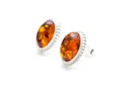 Amber Quintessence Stud Earrings - Timeless Baltic Amber & Sterling Silver Jewelry - Image 5
