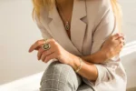 Green Amber Quintessence Statement Ring - Sparkling Cocktail Ring | Baltic Amber & Sterling Silver - Adjustable Size - Image 6