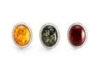 Green Amber Quintessence Statement Ring - Sparkling Cocktail Ring | Baltic Amber & Sterling Silver - Adjustable Size - Image 11