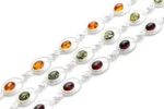 Elegant Green Amber Quintessence Link Bracelet - Handcrafted Baltic Amber & Sterling Silver - Image 11
