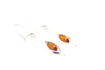 Small Droplet Amber Dangle Earrings - Elegant Minimalist Sterling Silver Design - Image 4