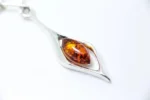 Small Droplet Amber Dangle Earrings - Elegant Minimalist Sterling Silver Design - Image 5