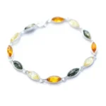 Marquise Multicolour Amber Bracelet | Dainty & Colourful Sterling Silver Jewelry