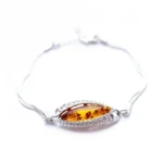 Contemporary Amber Chain Bracelet - Sterling Silver & Baltic Amber | Stylish & Elegant