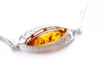 Contemporary Amber Chain Bracelet - Sterling Silver & Baltic Amber | Stylish & Elegant - Image 2