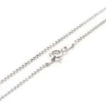 Elegant Sterling Silver Diamond Ball Chain Necklace - 21.6" (55cm)