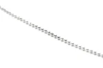 Elegant Sterling Silver Diamond Ball Chain Necklace - 21.6" (55cm) - Image 2