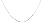 Elegant Sterling Silver Diamond Ball Chain Necklace - 21.6" (55cm) - Image 3