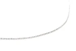Elegant Sterling Silver Diamond Ball Chain Necklace - 21.6" (55cm) - Image 4