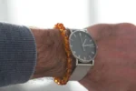 Elegant Orange Amber Sphere Bead Bracelet - Natural Baltic Amber Jewelry for Men & Women - Image 5