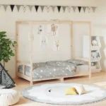vidaXL Kids Canopy Bed Frame 80x160 cm | Solid Pine Wood | Durable & Stylish for Cozy Nights