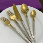 Elegant Designer Golden Stainless Steel Flatware Set of 20 PC - Perfect for Formal Dining & Special Occasions