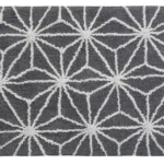 CHICOS HOME Bath Rug - Luxurious Grey & Ivory Geometric Pattern, Ultra-Absorbent, 100% Cotton
