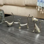 Vibhsa Dog Cat & Bird Ring Holders Set - Silver | Elegant Home Decor & Jewelry Storage Solution