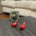 Vibhsa Birds of Health and Happiness Set - Handmade Red Figurines for Home Decor & Gifting