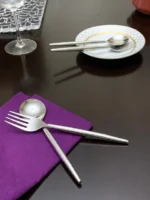 Elegant Hammered Silver Flatware Set - Stainless Steel Table Setting for 4 | Perfect for Special Occasions - Image 8