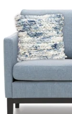 Luxurious Blue & White Furry Throw Pillow Cover - Soft, Durable & Easy to Clean