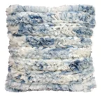 Luxurious Blue & White Furry Throw Pillow Cover - Soft, Durable & Easy to Clean - Image 2