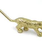 Vibhsa Handcrafted Golden Cheetah Figurine - Elegant Table Decor & Unique Jewelry Stand