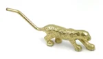 Vibhsa Handcrafted Golden Cheetah Figurine - Elegant Table Decor & Unique Jewelry Stand