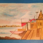 Handmade Oil Painting of Banaras The Ganges - Vibrant Colors & Modern Design on Canvas