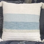 Elegant Handloom Woven Large Throw Pillow 22" x 22" with Tassels for Couch Decorative Pillow