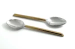 Vibhsa Golden Silverware Tablespoons Set of 6 - Premium Stainless Steel Cutlery with Elegant Hammered Handle - Image 2