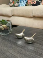 Vibhsa Bird Figurines - Silver Rustic Finish | Symbols of Health, Happiness & Friendship | Unique Home Decor Gift - Image 3