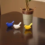 Vibhsa Bird Figurines Symbols of Health & Happiness (Blue, White & Yellow) - Handmade Table Top Decor for Home and Office