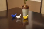 Vibhsa Bird Figurines Symbols of Health & Happiness (Blue, White & Yellow) - Handmade Table Top Decor for Home and Office