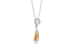 Minimal Heart Amber Pendant - Elegant Baltic Amber & Sterling Silver Necklace | 45cm Chain - Image 3