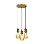 3 Head Pendant Braided Fabric Flex Lamp Holder Fitting - Vintage Industrial Style Lighting | LEDSONE Lighting - Image 7
