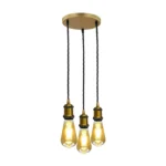 3 Head Pendant Braided Fabric Flex Lamp Holder Fitting - Vintage Industrial Style Lighting | LEDSONE Lighting - Image 8