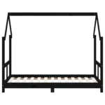 vidaXL Kids Bed Frame - Solid Wood Pine, Black 80x160 cm - Stylish & Sturdy Children's Bed - Image 4